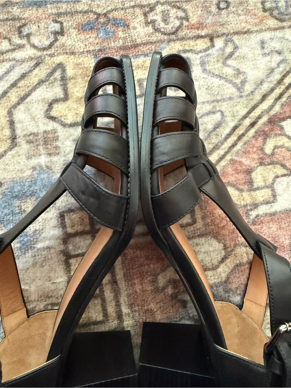 Church’s Women’s Black Kelsey 50 Leather Heeled Sandals EU 42 US 10.5–11 - Picture 7 of 11